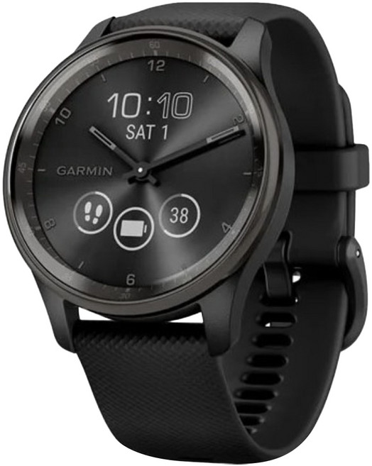 GARMIN vivomove Trend 指針智慧腕錶, 深邃黑, 25.6mm, GPS + 藍牙
