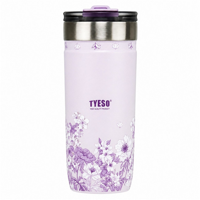 TYESO 泰碩 304不鏽鋼便攜隨行保溫杯, 紫宸花敘, 1個, 710ml