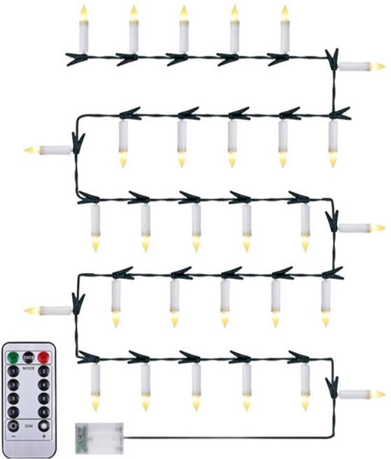 21C Trend NUNU 樹裝飾夾式LED蠟燭燈泡30燈 + 遙控器套組 3.3m