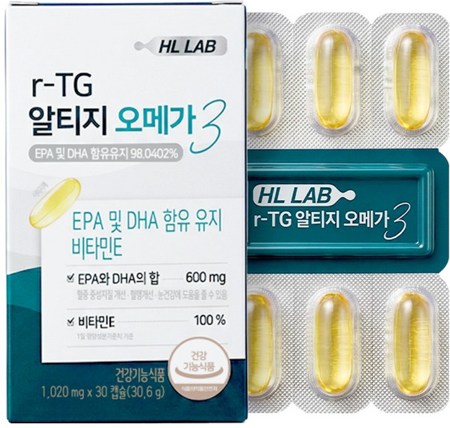 HL SCIENCE HL LAB r-TG rTG Omega-3 30.6g, 1個, 30錠