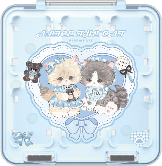 PMW Play my way 雙面磁吸12入卡盒, 愛麗絲小貓, 1個, PW0004