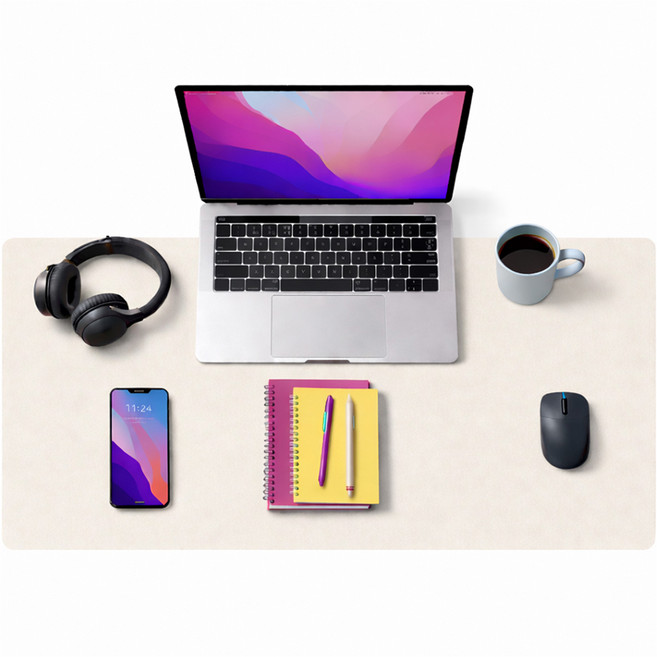 ARTJOY 雙面寬版防滑桌墊, 米色
