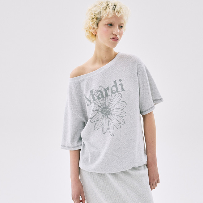 Mardi Mercredi 女款 WAFFLE T恤 露肩 花卉 MARDI