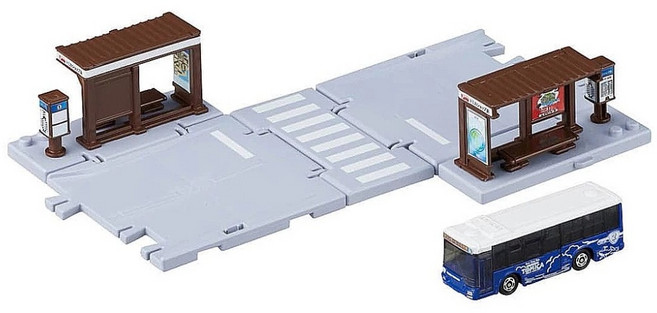 TAKARA TOMY 新城鎮 公車站 附小車 TW20961, 1套