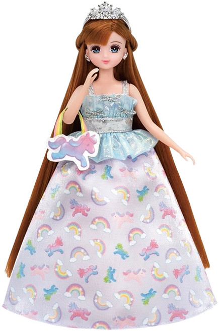 TAKARA TOMY Licca 莉卡娃娃 衣服夢幻粉彩彩虹獨角獸禮服組 LA17289, 混和顏色, 1個