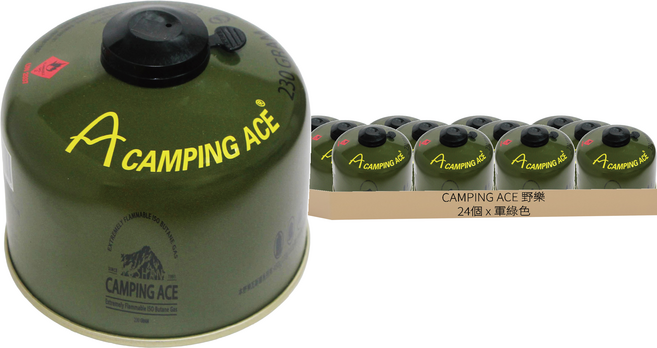 CAMPING ACE 野樂 高山寒地異丁烷瓦斯罐 ARC-9120 軍綠色, 230g, 24個