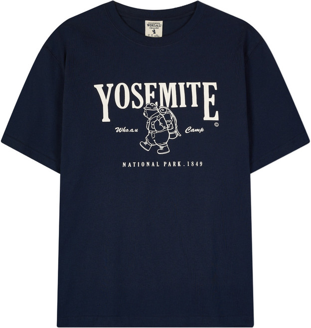 WHO.A.U 男女通用 Yosemite Logo T恤, 59 海軍藍