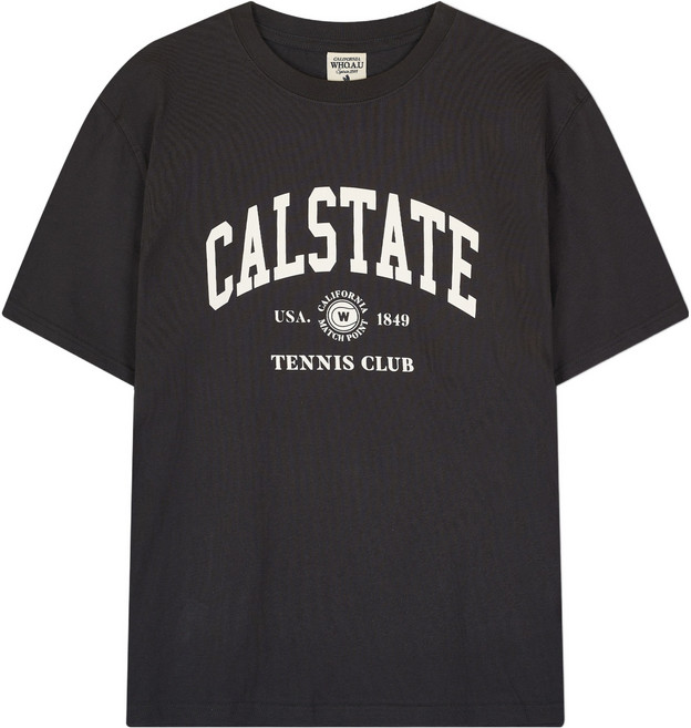 WHO.A.U 男女通用 Calstate Logo T恤, 17 深灰色