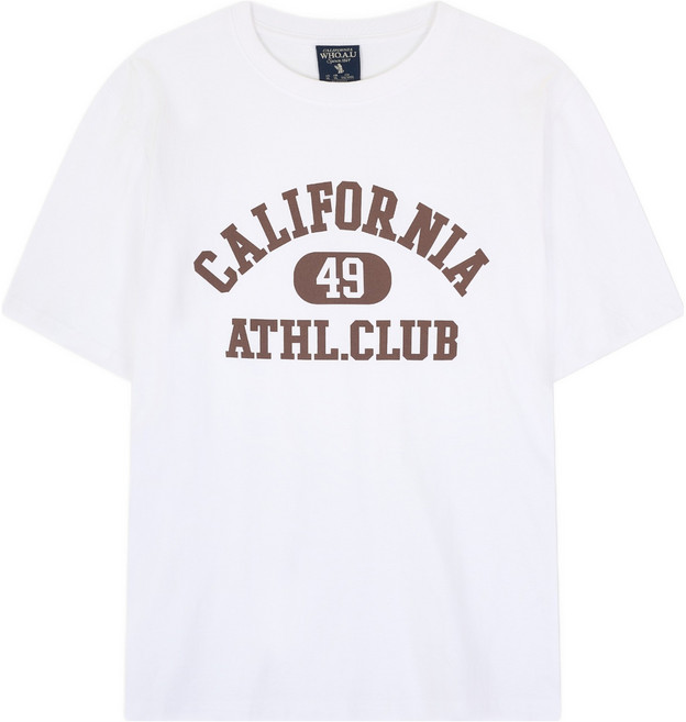 WHO.A.U 男女通用 California Athl Club T恤, 39 象牙白
