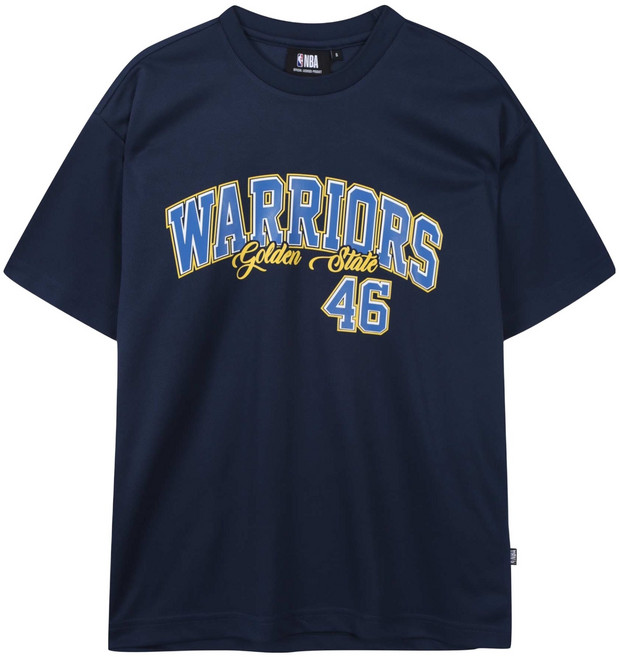 NBA 男女通用字母網眼短袖T恤 N262Z9041P, 海軍藍