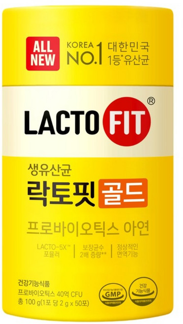 Chong Kun Dang 鍾根堂 LACTO-FIT GOLD 益生菌粉末食品 大童與成人款 50包, 2g, 1個