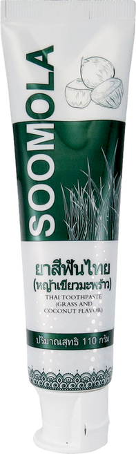 SOOMOLA 蘇卡思 泰國牙膏 青草椰子味, 110g, 1個