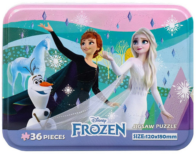 HUNDRED PICTURES 百耘圖 Frozen2 冰雪奇緣2 鐵盒拼圖 HPD-BX036024 18 x 12cm, 混和顏色, 1個, 36片