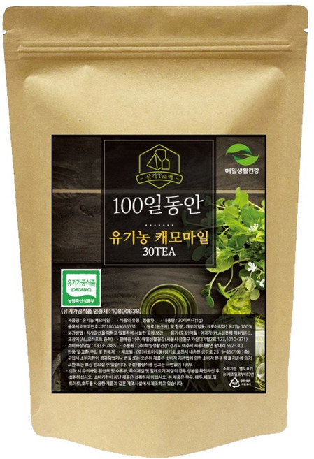 HaemilHouseholdnHealthCare 有機洋甘菊茶, 1g, 1個, 30入