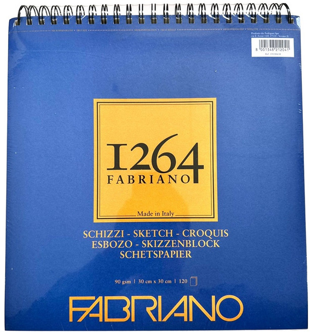FABRIANO Boutique 1264 64SS04 19100638 Sketch Spiral 90g m2 300 x 300 mm, 1個, 120張