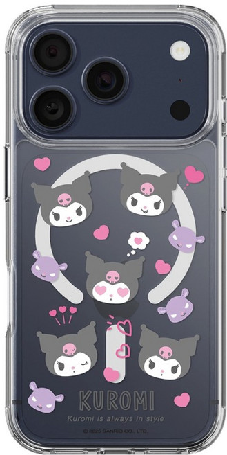 SLBS Kuromi 愛心圖案透明磁吸手機殼