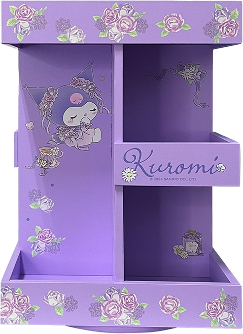Sanrio 三麗鷗 KUROMI旋轉收納櫃 SKU1052, 紫色花園, 1個