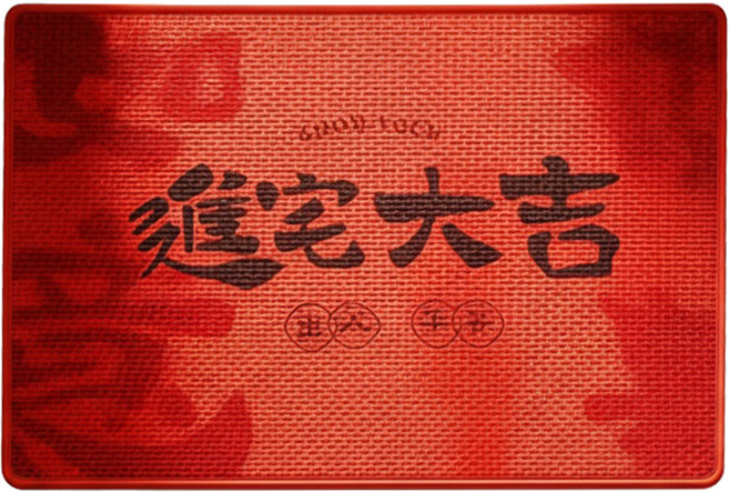 TIMLEI 新年高級門口地毯/入戶免洗編織腳墊, 進宅吉紅, 1個