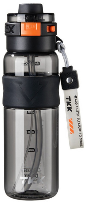 TKK 優格隨身噴霧運動水壺 Tritan, 火山黑, 1個, 750ml