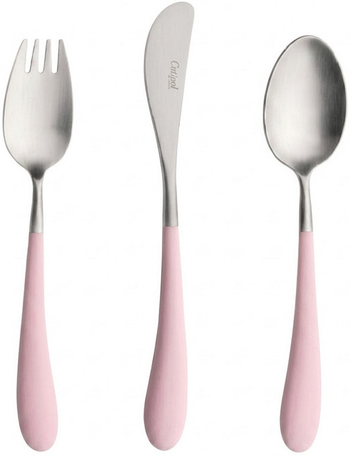 Cutipol ALICE 餐具3件組, 粉紅柄不鏽鋼, 1套, 刀子 + 叉子 + 湯匙