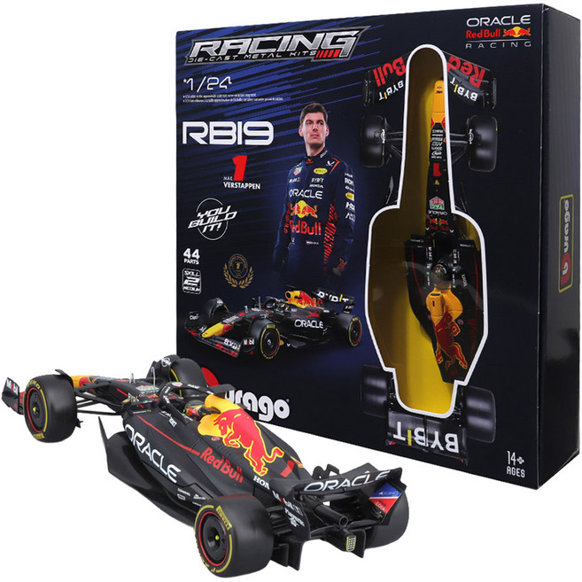 bbUrago 組裝 1:24 DIY F1 紅牛 RB19 1號賽車 黑色, 1個