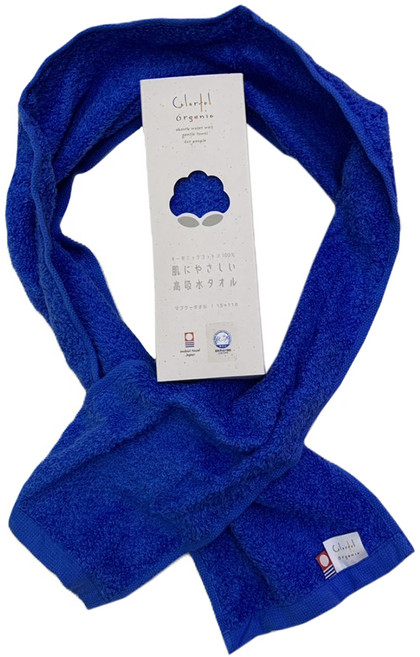 imabari towel 今治毛巾 有機棉細長版運動毛巾 日本製 110 x 15cm, 藍色, 1個