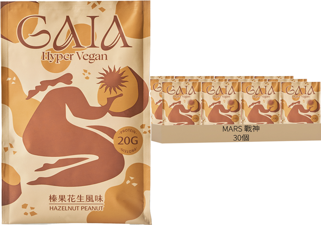MARS 戰神 GAIA 超級植物蛋白 榛果花生風味, 30g, 30個
