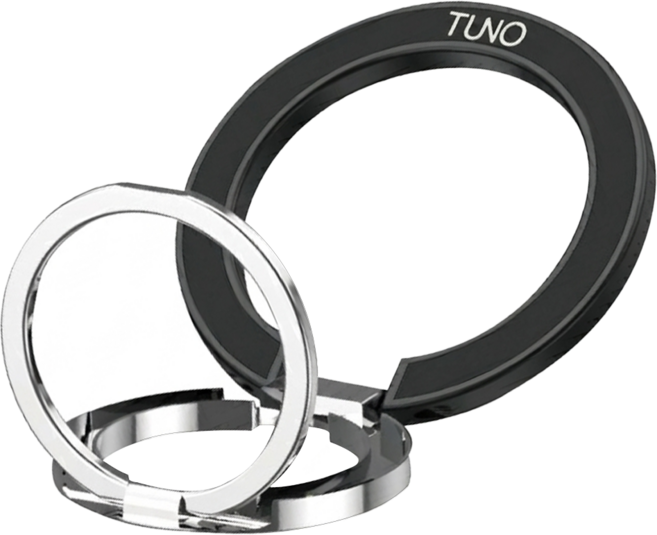 TUNO 圖諾 金屬磁吸雙環支架, 金屬黑, 1個