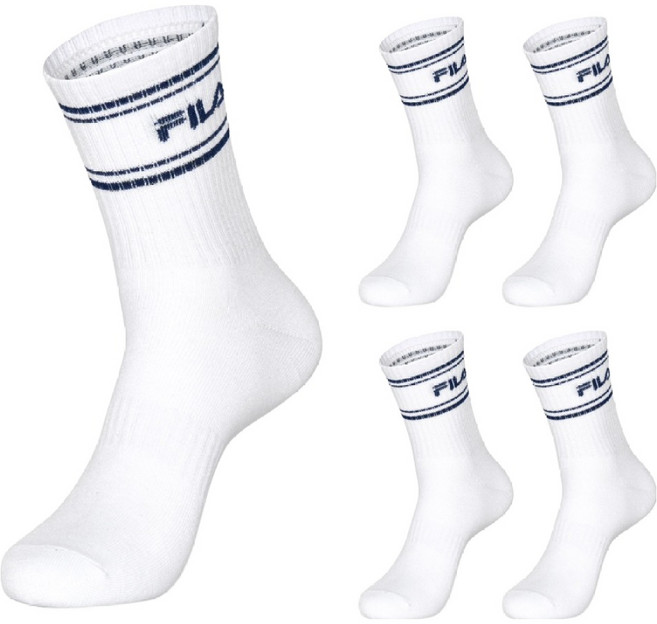 FILA 斐樂 經典Ringle中筒襪5雙