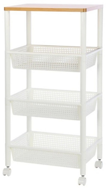 KEYWAY 聯府 4層 巧木天板層架 含輪 收納架 台灣製造 白色 NW40 47.2 x 32.2 x 97.2cm