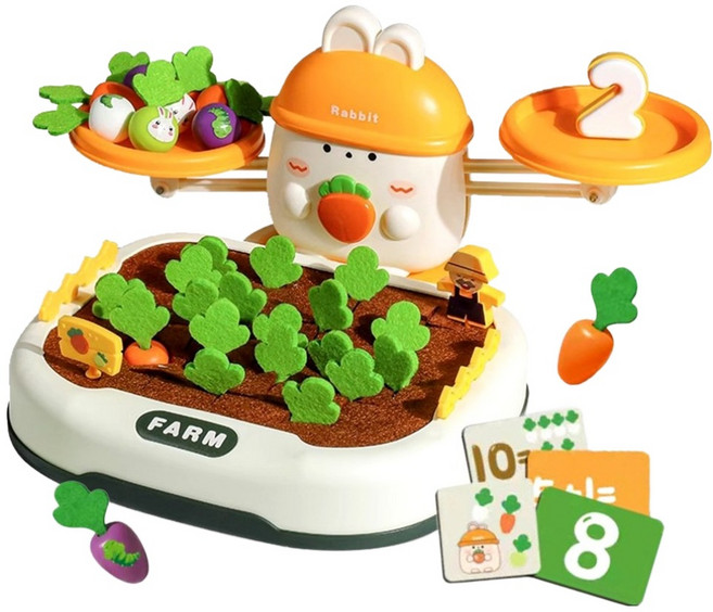 Toyto 胡蘿蔔農場兔子天平 反應力速度數字桌遊, 1個
