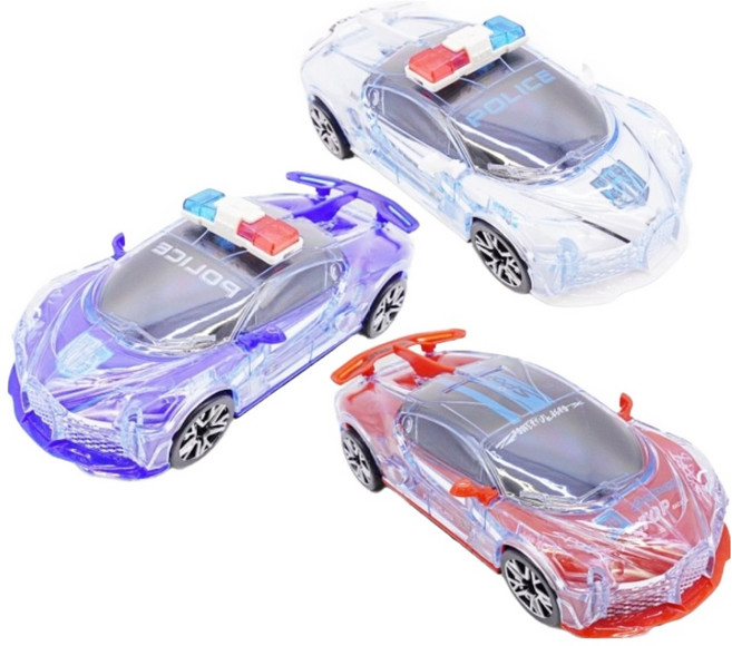 Toyto LED 旋轉迷你警察賽車公仔 3件組