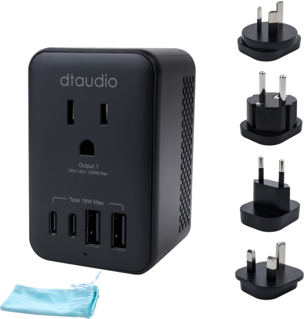 DTAudio 六合一 萬國旅行降壓轉接頭 附收納袋 GA-TF110-K, 1套