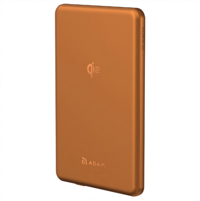 ADAM elements 亞果元素 Qi2 超輕薄行動電源 5000mAh Type-C, 橘色, VIONTA Q5
