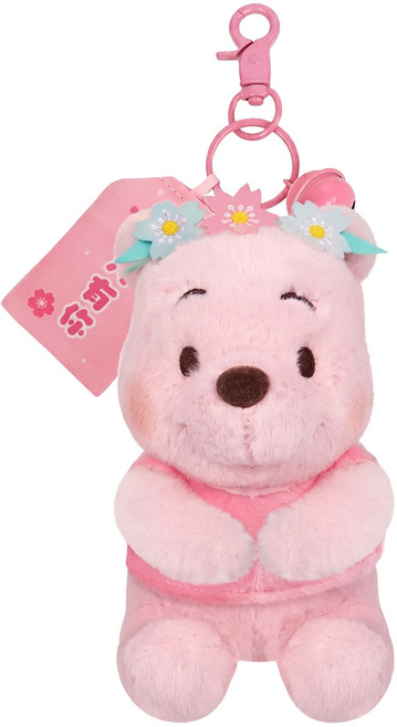 Disney 迪士尼 小熊維尼春日櫻花系列玩偶吊飾鑰匙圈 12cm, 粉紅色, 1個