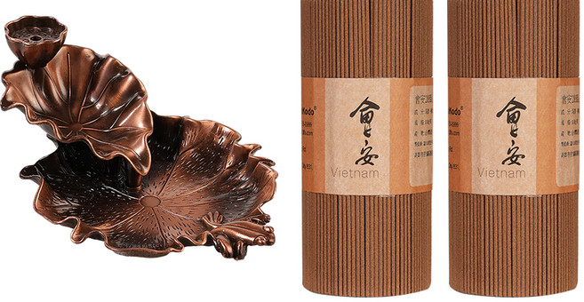 FushanKodo 富山香堂 會安285臥香2件組 附香座 100g, 1套