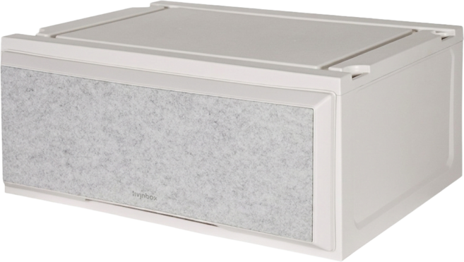 SHUTER 樹德 MB收納櫃 MB-5501NW 550 x 440 x 235mm 面板 淺灰毛氈布 + 櫃體, 淺米色, 1件