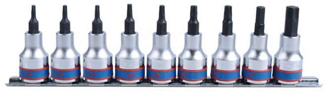 KING TONY 金統立 專業級工具 9件式 1/2" DR. 星型BIT套筒架組 KT4109PR10, 1套