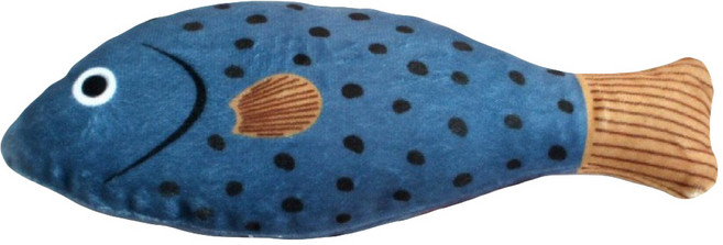 paipet 寵物玩具 魚魚貓玩具, 藍碎紋魚, 1個