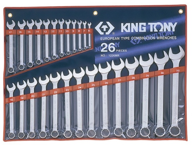 KING TONY 金統立 專業級工具 26件式 複合扳手組 梅開扳手 6~32mm KT1226MR, 1套