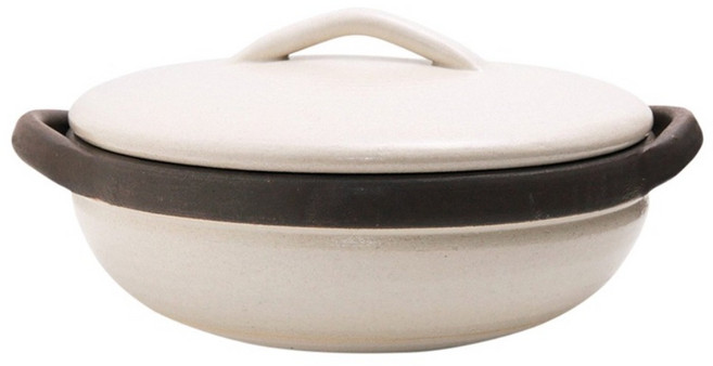 4TH-MARKET 8號燉煮湯鍋/土鍋 日本製 白色 2L, 1個, 23cm