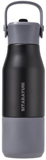 Sitarayuri 304不鏽鋼吸管保溫瓶, 黑色, 1個, 700ml