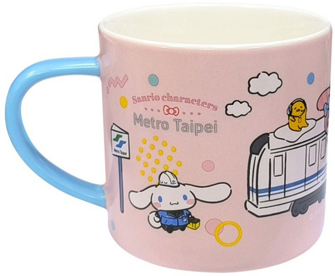 Sanrio 三麗鷗 50周年紀念陶瓷馬克杯/咖啡杯 台北捷運聯名款 300ml, 粉色, 1個