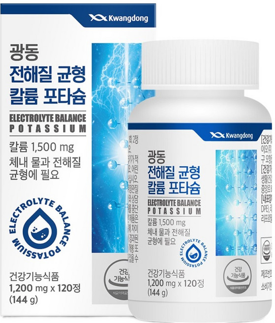 Kwangdong 廣東製藥 電解質平衡 鉀 鉀 144g, 1個, 120錠
