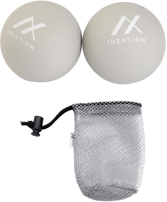 iNEXTION 筋膜按摩療癒球2件組 附兩用網袋, 灰色, 1套