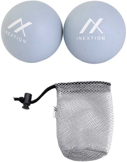 iNEXTION 筋膜按摩療癒球2件組 附兩用網袋, 藍色, 1套