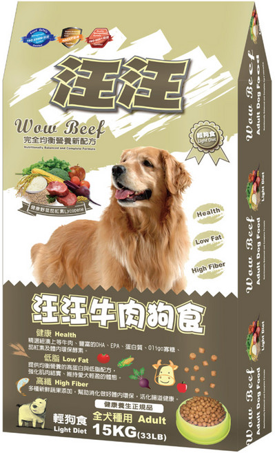 BENEFIT 斑尼菲 成犬用 汪汪輕狗食 乾糧, 15kg, 1個, 牛肉