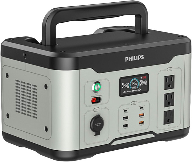 PHILIPS 飛利浦 儲能行動電源 DLP8095S 1200W, 黑色 + 灰色