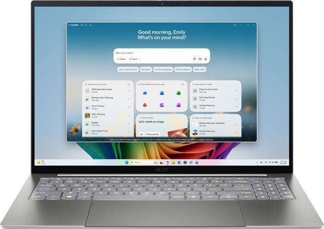 acer 宏碁 Swift AI 2.8K OLED 16吋, Intel Core Ultra 9 388H, Intel Arc Graphics, 32GB LPDDR5X, 1TB SSD, Windows 11 Home, 灰色, SF16-71T-96ZN