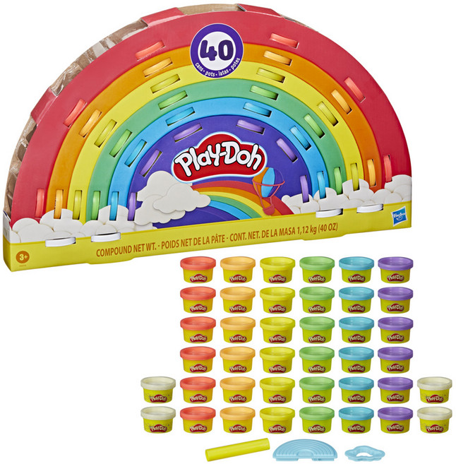 Hasbro 孩之寶 Play-Doh 培樂多 彩虹派對40色黏土組, 混和顏色, 1.12kg, 1套